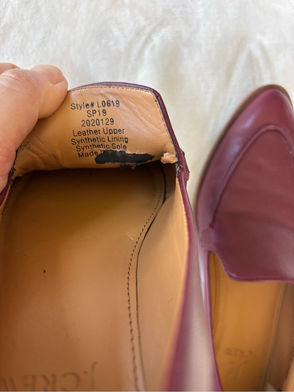 J. Crew Women’s Burgundy Leather Pointed Loafers - Picture 8 of 9